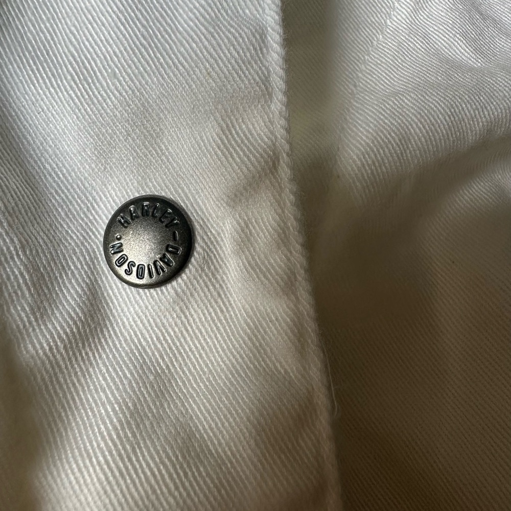 Harley-Davidson Women's White Button Down Shirt Embroidered Tie Front Size‎ M - Picture 6 of 14
